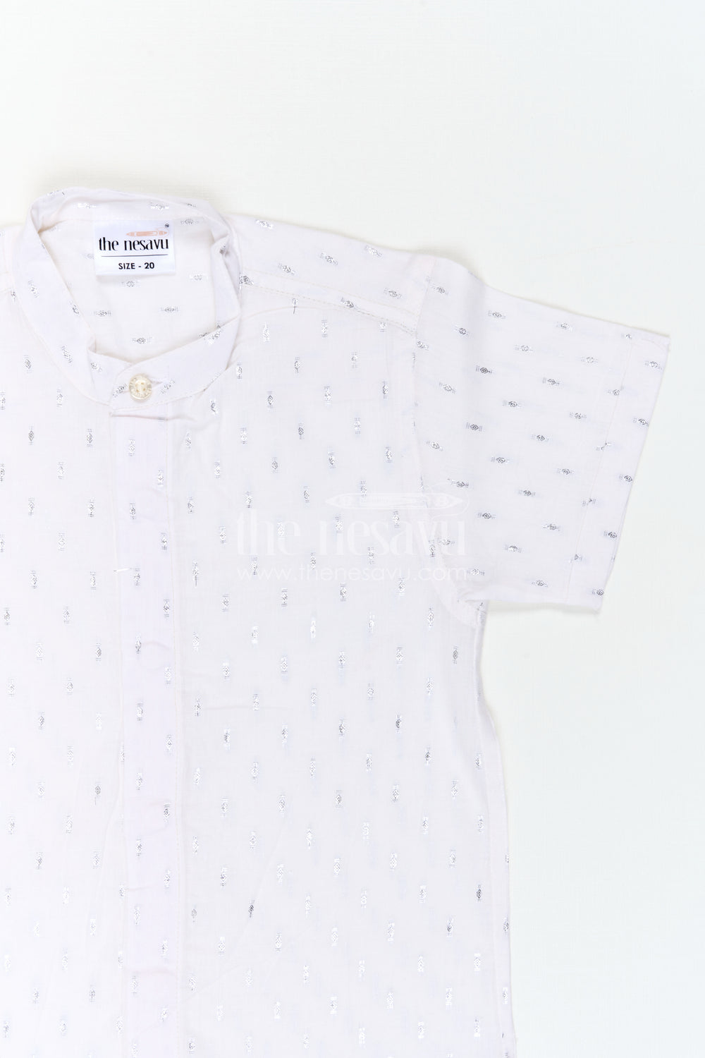 The Nesavu Boys Cotton Shirt Boys Festive Shirt for Family Function Wear Nesavu Nesavu Boys Festive Shirt For Family Function Wear With Cotton Comfort And Mandarin Collar