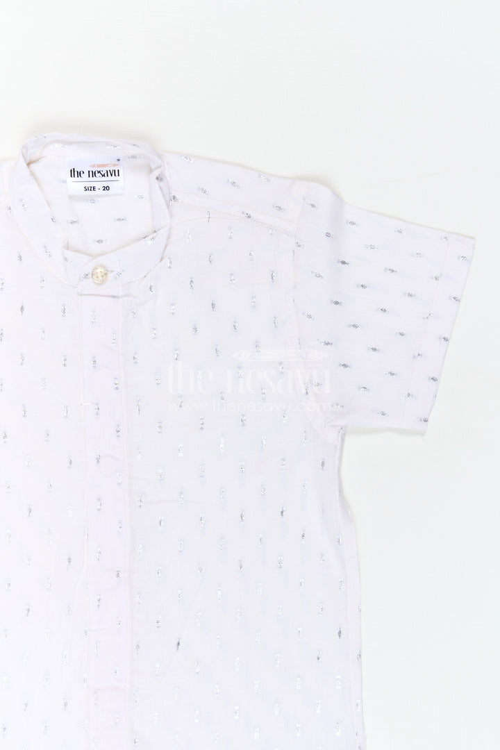 The Nesavu Boys Cotton Shirt Boys Festive Shirt for Family Function Wear Nesavu Nesavu Boys Festive Shirt For Family Function Wear With Cotton Comfort And Mandarin Collar