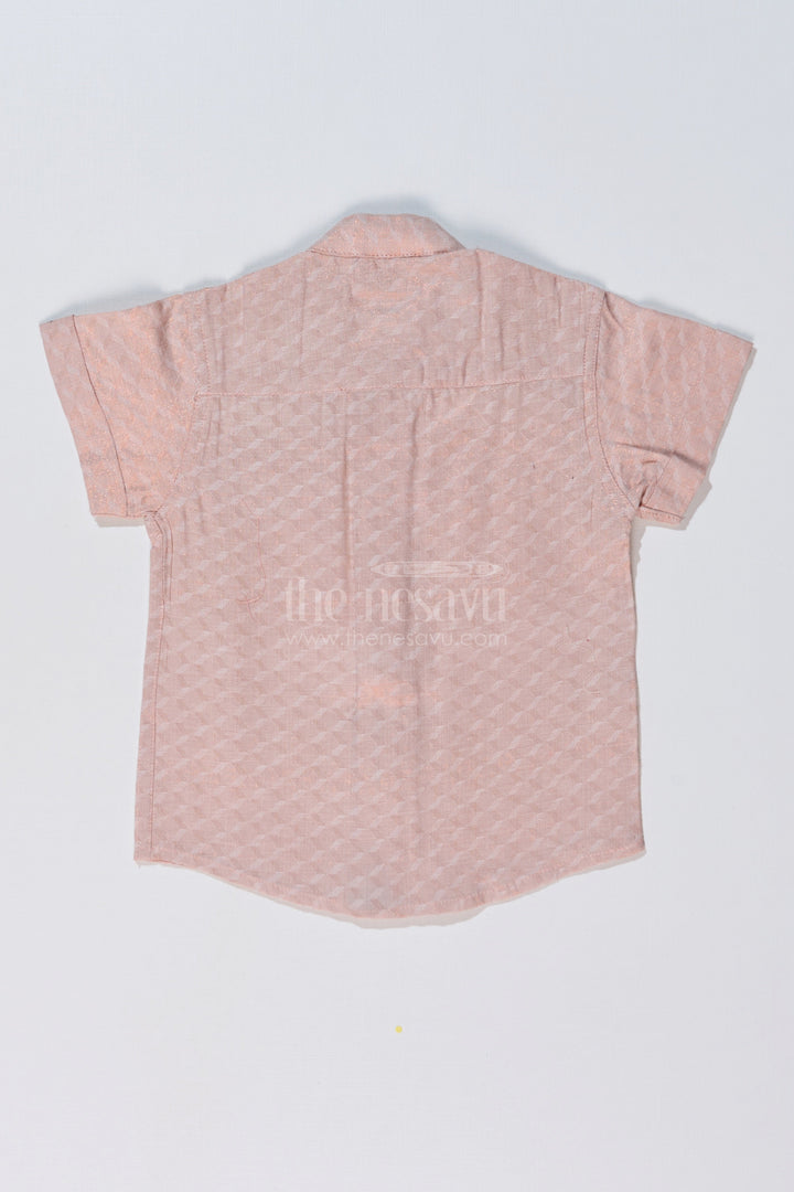 The Nesavu Boys Silk Shirt Boys Festive Silk Blend Shirt in Gold with Elephant Embroidery and Traditional Design Nesavu Nesavu Boys Festive Silk Blend Shirt Elephant Embroidery Mandarin Collar