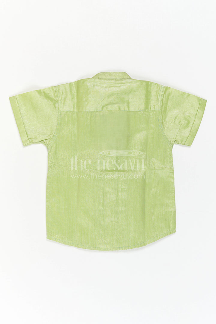 The Nesavu Boys Silk Shirt Boys Festive Silk Shirt for Traditional Celebrations Nesavu Nesavu Boys Tissue Silk Shirt For Traditional Celebrations Weddings And Festive Family Events