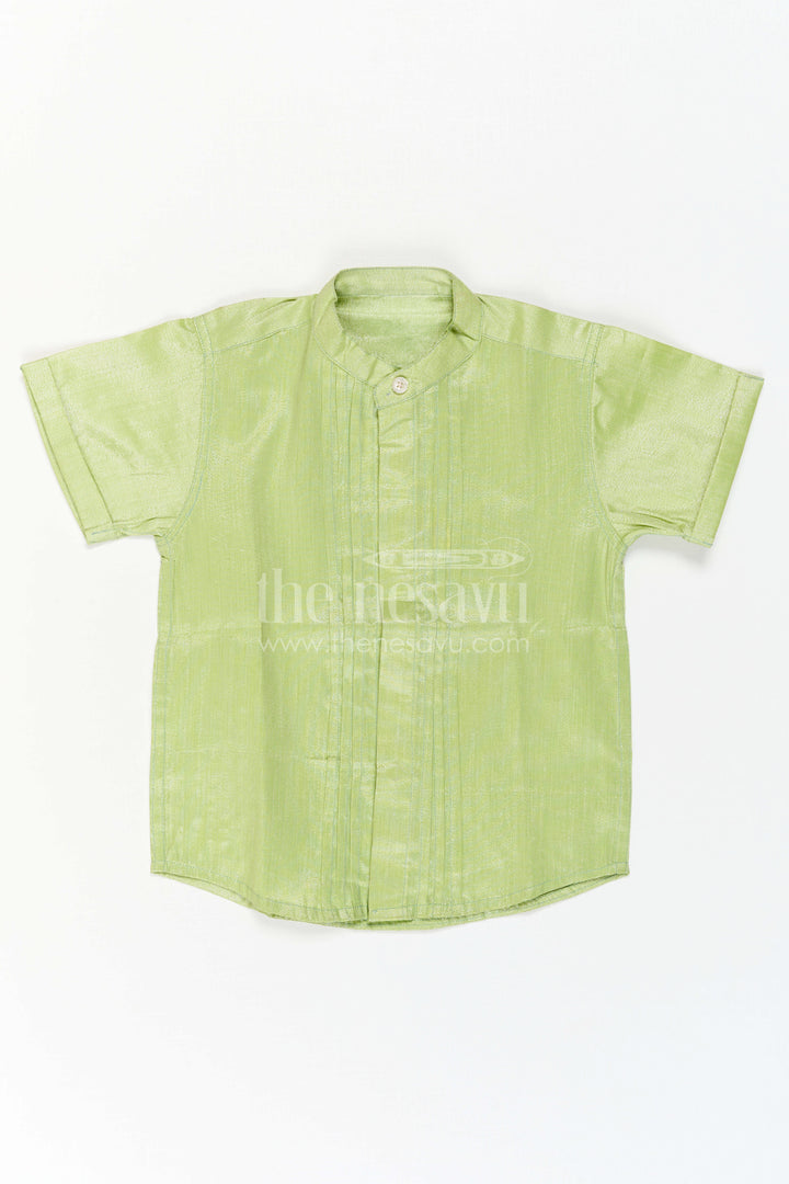 The Nesavu Boys Silk Shirt Boys Festive Silk Shirt for Traditional Celebrations Nesavu Nesavu Boys Tissue Silk Shirt For Traditional Celebrations Weddings And Festive Family Events