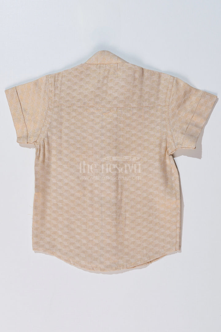 The Nesavu Boys Silk Shirt Boys Half Shirt Cotton with Embroidered Heart Motif and Mandarin Collar Nesavu Nesavu Boys Half Shirt Cotton Heart Embroidery Mandarin Collar