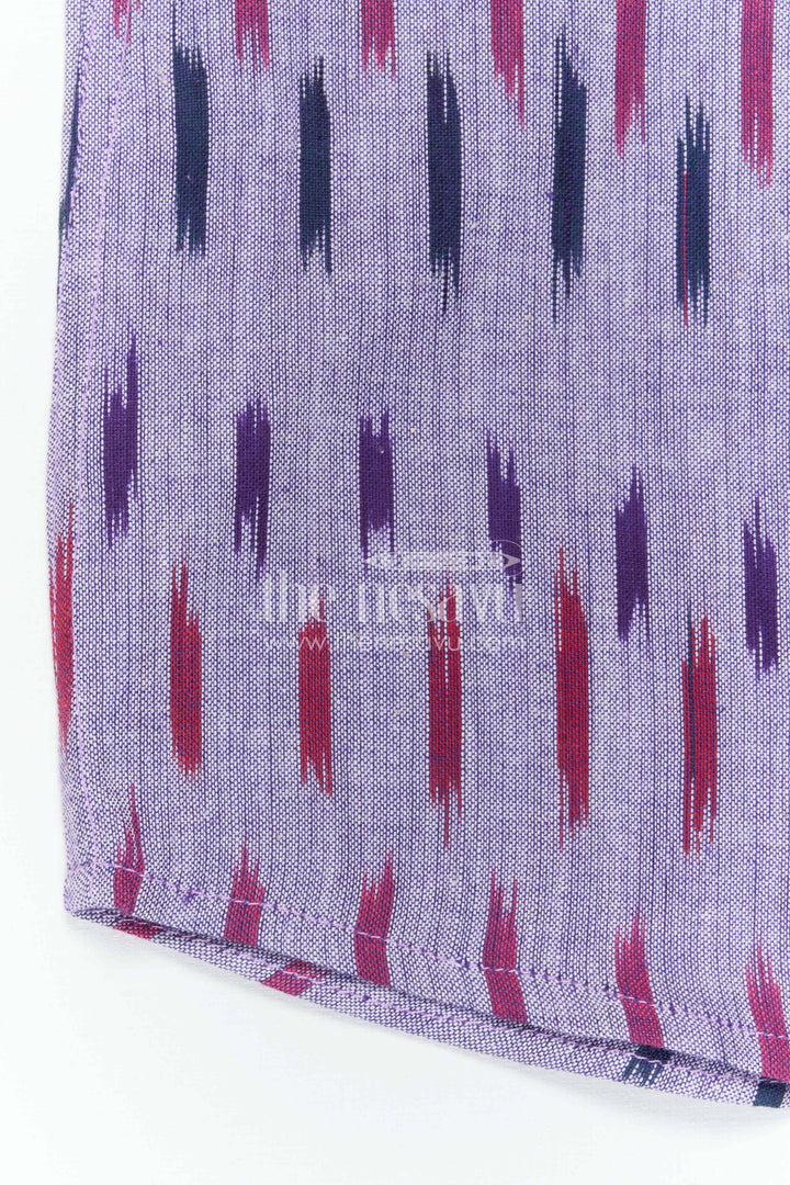 The Nesavu Boys Cotton Shirt Boys Ikkat Cotton Shirt for Festive Outings and Ethnic Wear Nesavu Nesavu Boys Ikkat Cotton Shirt For Festive Outings And Ethnic Wear With Breathable Traditional Fabric