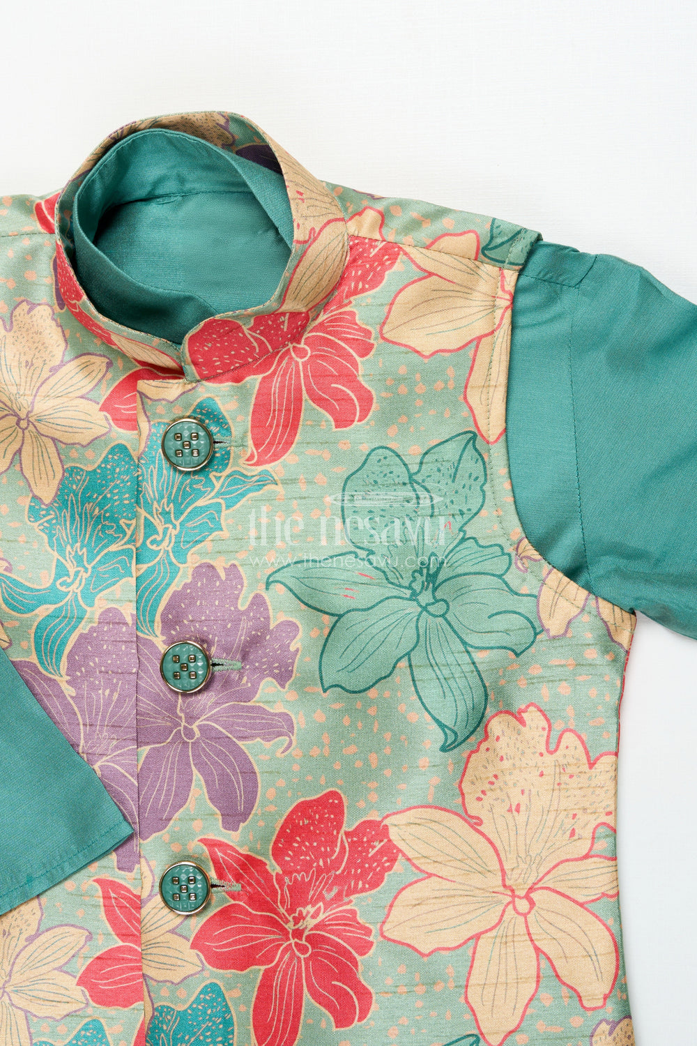 The Nesavu Boys Jacket Sets Boys Jacket Set for Weddings and Festive Occasions Nesavu Nesavu boys festive jacket set digital print weddings special family celebrations