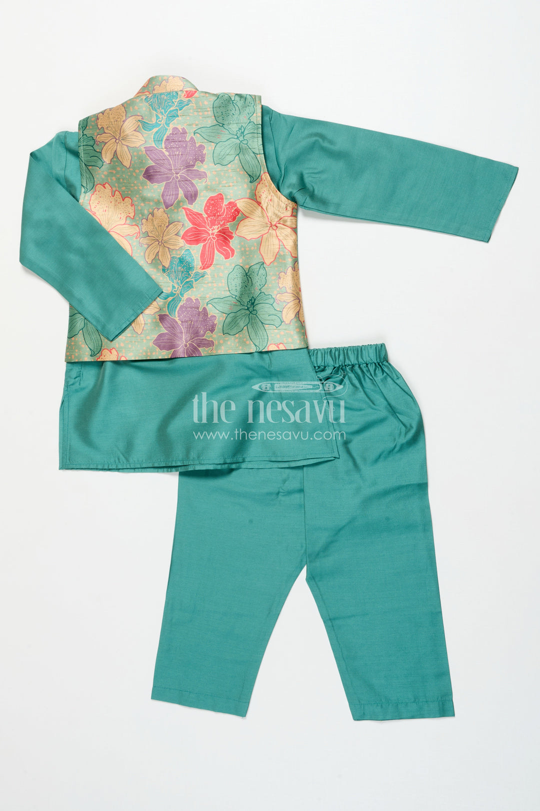 The Nesavu Boys Jacket Sets Boys Jacket Set for Weddings and Festive Occasions Nesavu Nesavu boys festive jacket set digital print weddings special family celebrations