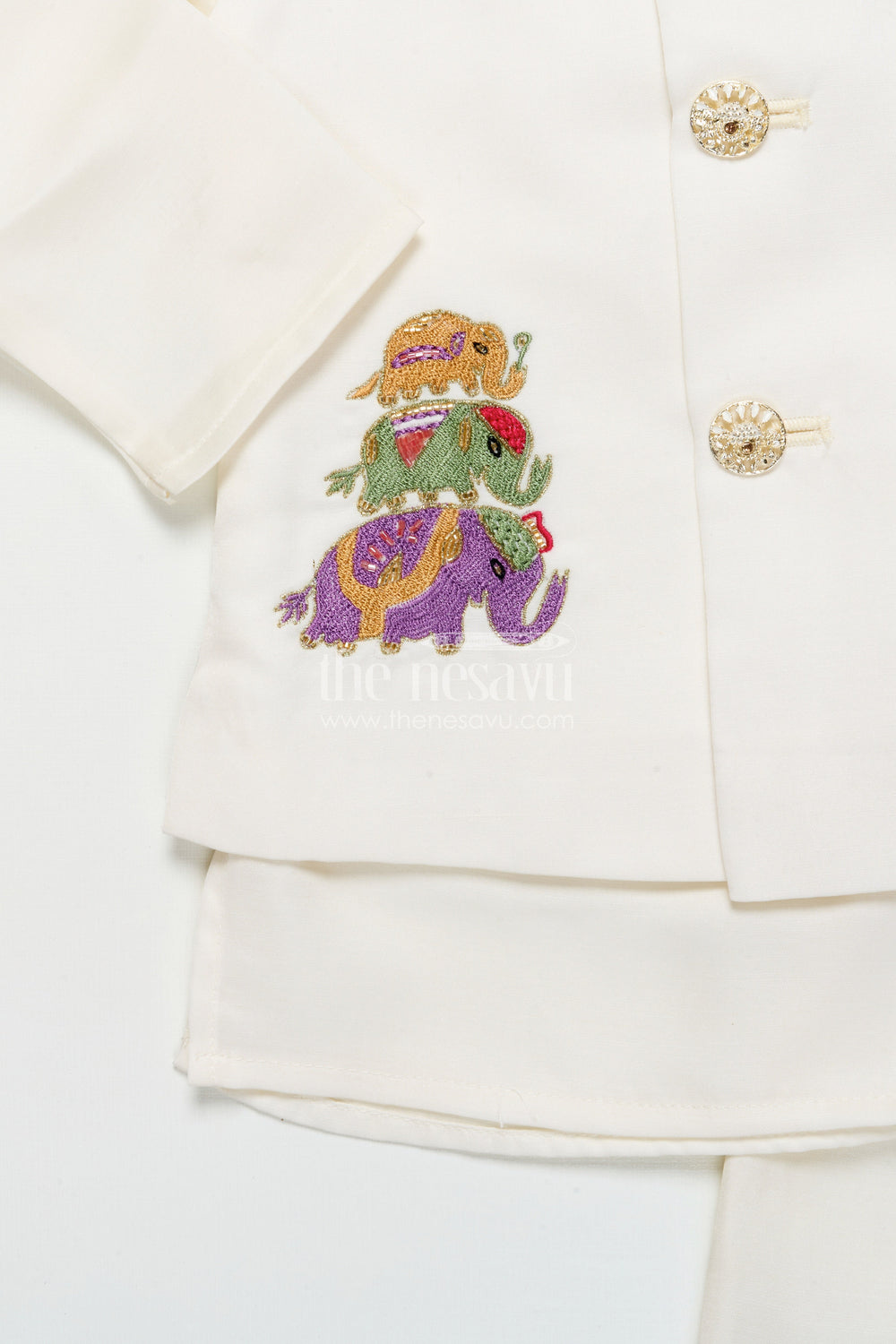 The Nesavu Boys Jacket Sets Boys Jacket Set for Weddings and Traditional Family Celebrations Nesavu Nesavu boys embroidered jacket dhoti set silk weddings naming ceremony celebrations
