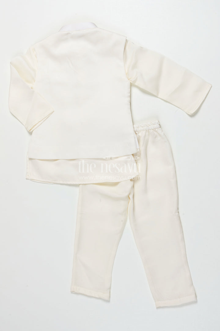 The Nesavu Boys Jacket Sets Boys Jacket Set for Weddings and Traditional Family Celebrations Nesavu Nesavu boys embroidered jacket dhoti set silk weddings naming ceremony celebrations