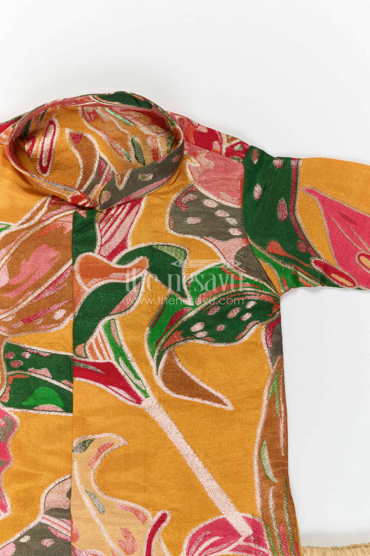 The Nesavu Boys Kurtha Set Boys Kurta Set for Festive Wear and Family Functions Nesavu Nesavu Boys Kurta Set For Festive Wear With Digital Print Design And Comfortable Traditional Outfit