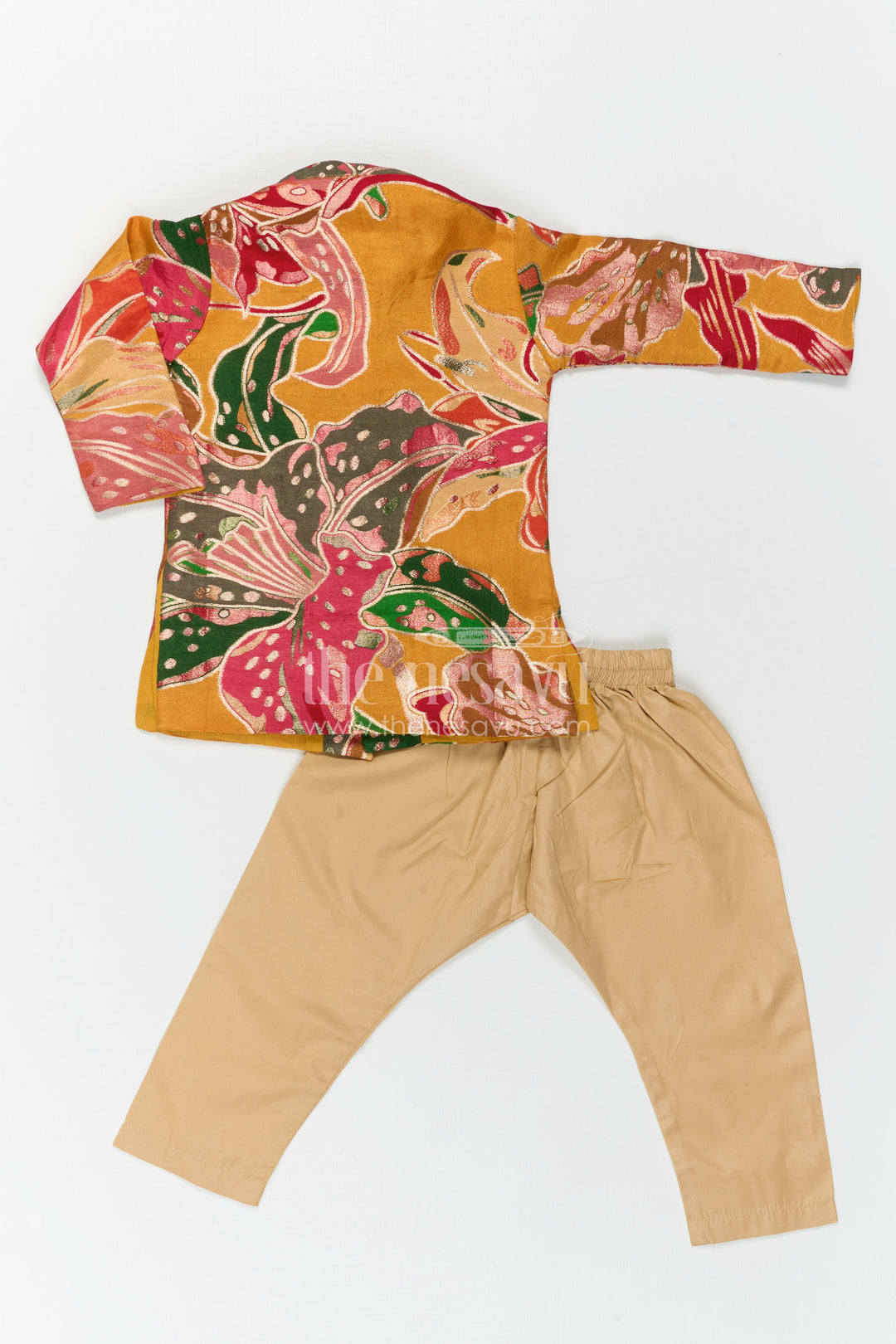 The Nesavu Boys Kurtha Set Boys Kurta Set for Festive Wear and Family Functions Nesavu Nesavu Boys Kurta Set For Festive Wear With Digital Print Design And Comfortable Traditional Outfit