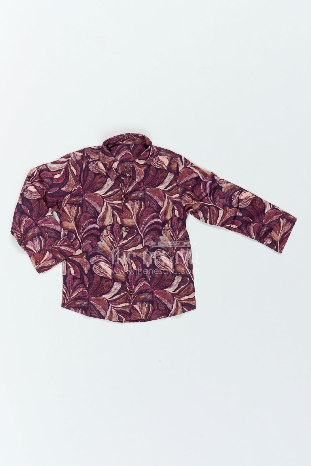 The Nesavu Boys Cotton Shirt Boys Leaf Print Shirt for Festive Dinners Birthdays and Stylish Family Outings Nesavu 18 (2Y) / Maroon / Cotton Blend BS547A-18 Nesavu Boys Leaf Print Shirt For Festive Dinners Birthdays Family Outings And Stylish Weekend Occasions