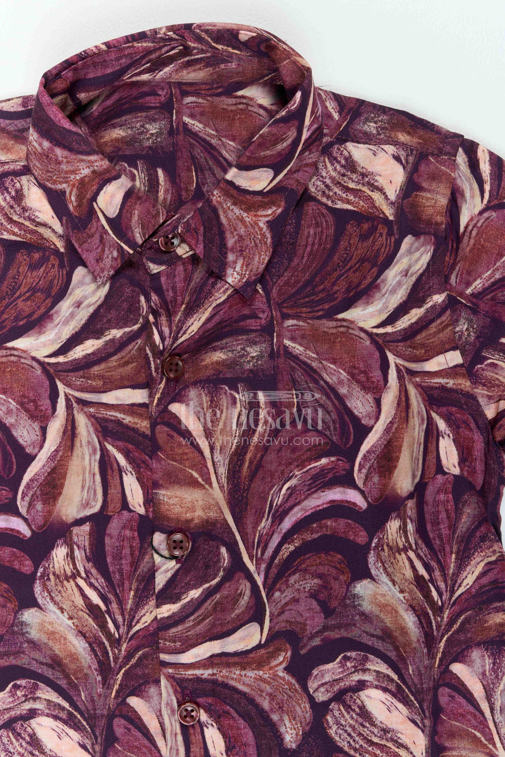 The Nesavu Boys Cotton Shirt Boys Leaf Print Shirt for Festive Dinners Birthdays and Stylish Family Outings Nesavu Nesavu Boys Leaf Print Shirt For Festive Dinners Birthdays Family Outings And Stylish Weekend Occasions