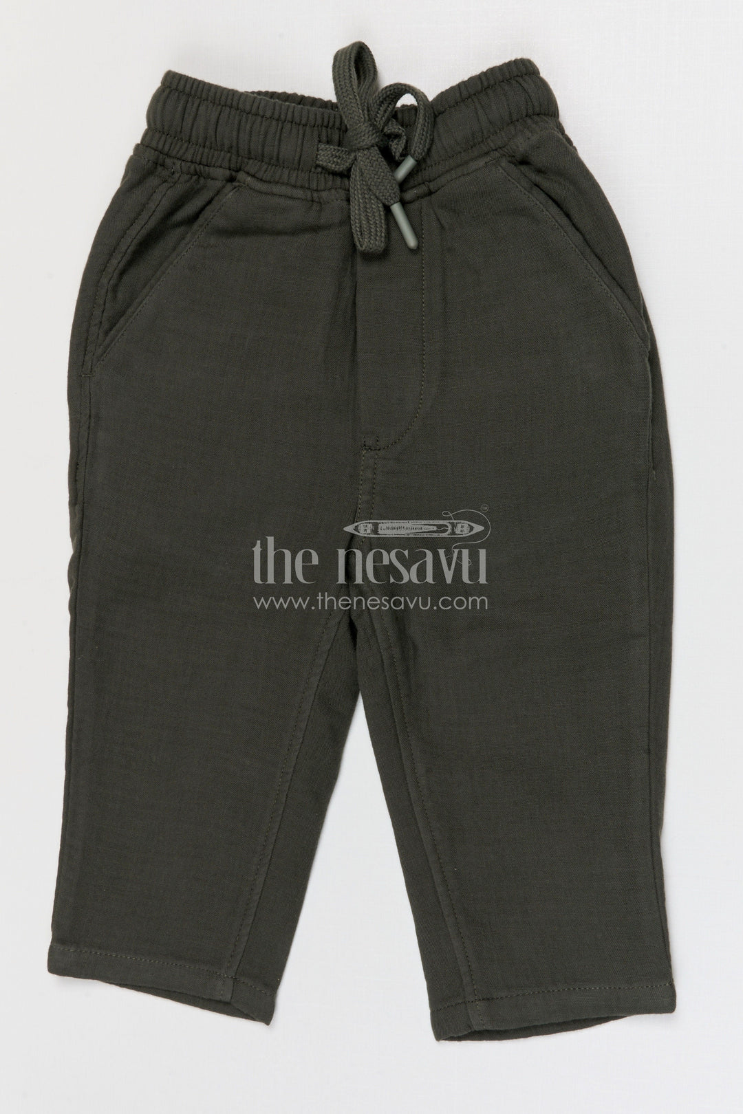 The Nesavu Boys Pant Boys Lightweight Muslin Cotton Pants for Playtime and Daily Wear Nesavu 16 (1Y) / Green / Muslin Cotton BWP031H-16 Nesavu boys lightweight muslin cotton pants for playtime and daily wear breathable kids pants