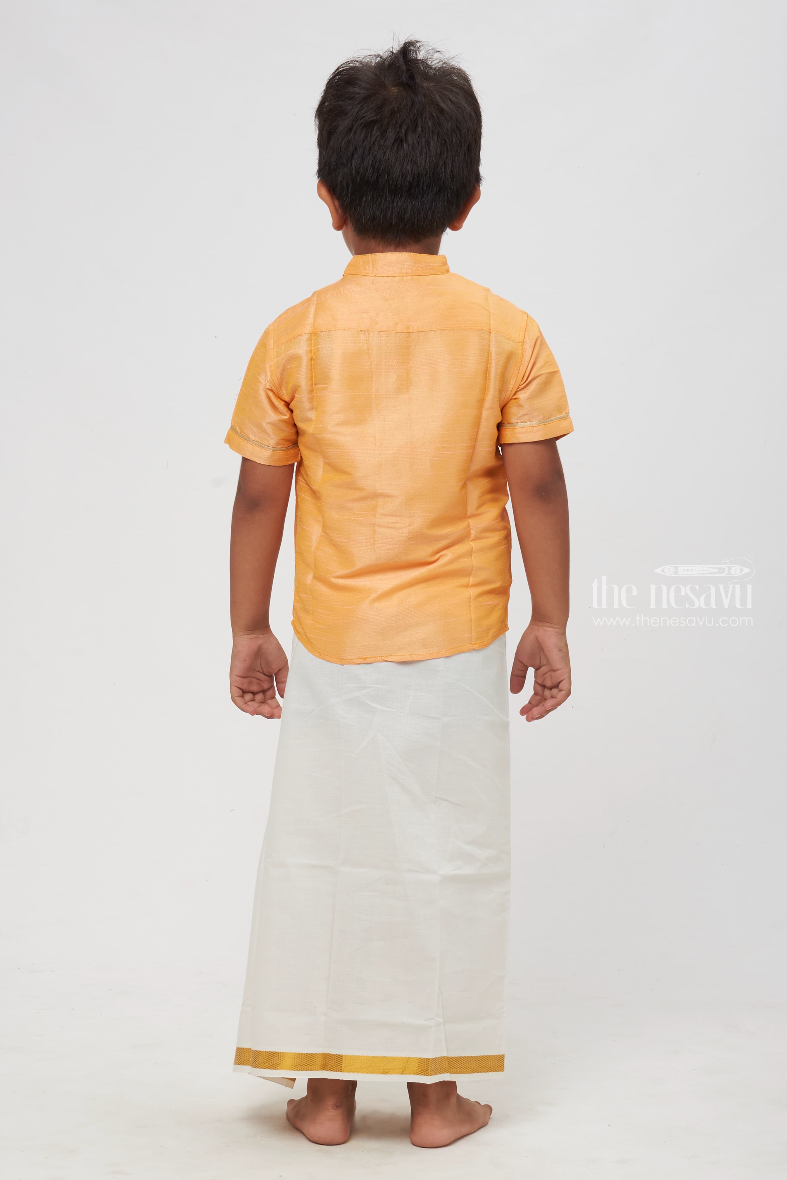 Boys Traditional Cotton Silk Dhoti & shirt Set -With Gift Kurta set
