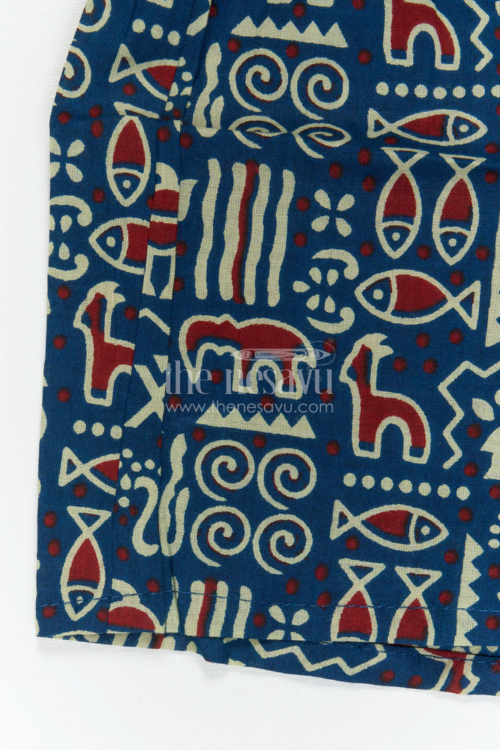The Nesavu Boys Casual Set Boys Matching Set for Travel and Everyday Comfort Nesavu Nesavu Boys Cotton Matching Set For Travel And Everyday Wear With Digital Print Shirt And Shorts