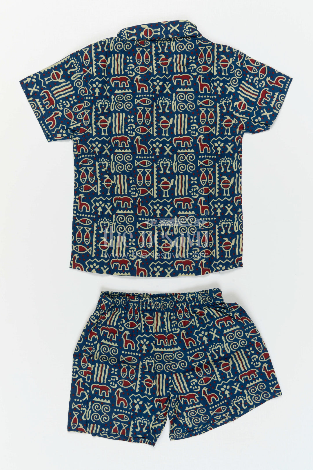 The Nesavu Boys Casual Set Boys Matching Set for Travel and Everyday Comfort Nesavu Nesavu Boys Cotton Matching Set For Travel And Everyday Wear With Digital Print Shirt And Shorts