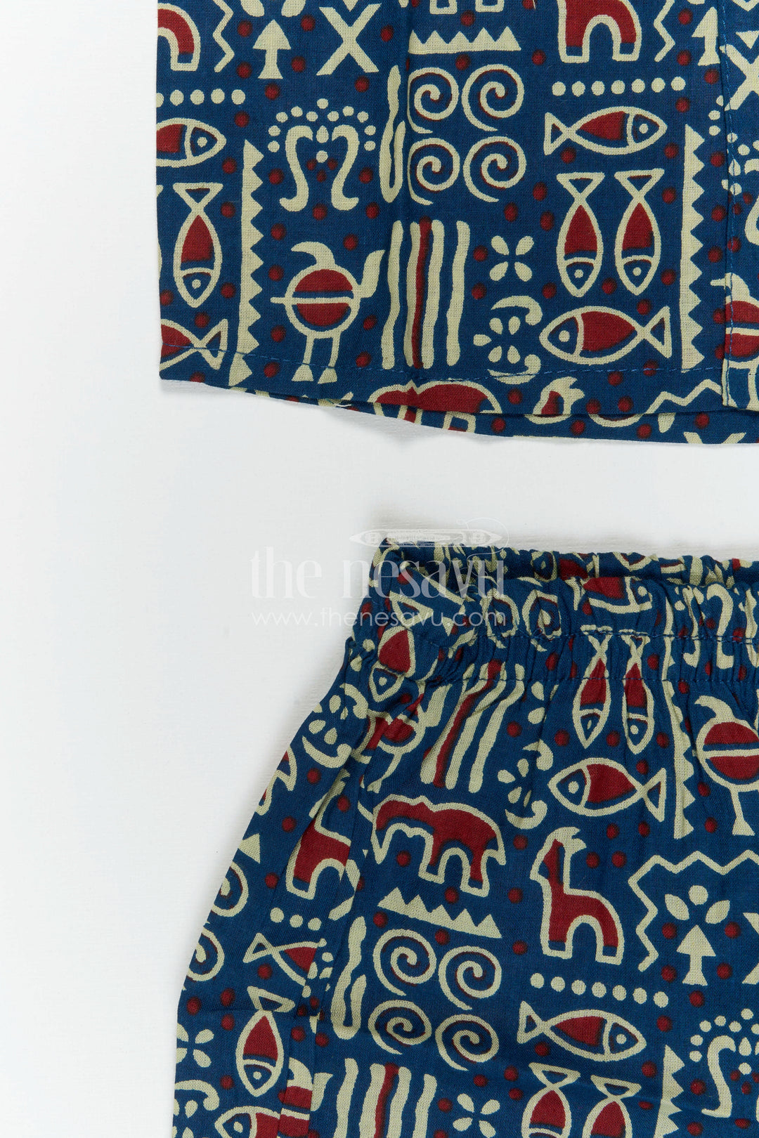 The Nesavu Boys Casual Set Boys Matching Set for Travel and Everyday Comfort Nesavu Nesavu Boys Cotton Matching Set For Travel And Everyday Wear With Digital Print Shirt And Shorts