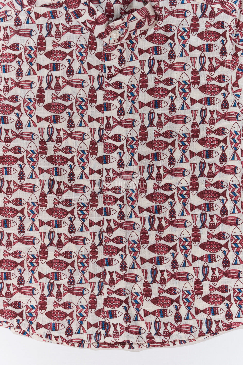 The Nesavu Boys Cotton Shirt Boys Matching Shirts for Brothers in Cotton Block Print with Traditional Fish Motif Nesavu Nesavu Boys Matching Shirts Brothers Cotton Block Print Stylish Fish Motif