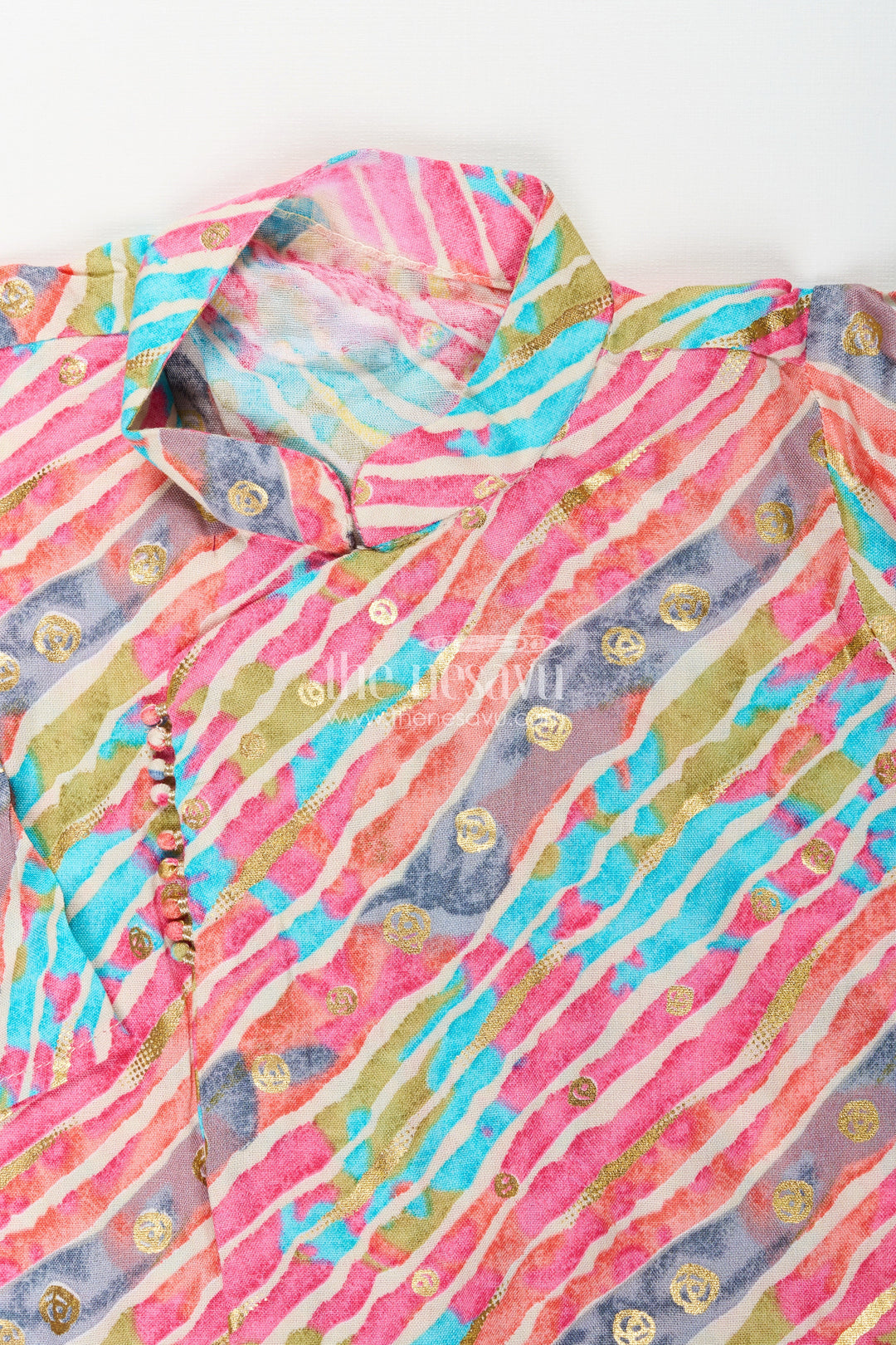 The Nesavu Boys Dothi Set Boys multicolor brush stroke kurta and ivory dhoti set Nesavu Nesavu boys multicolor brush stroke kurta and ivory dhoti set silk festive ethnic wear