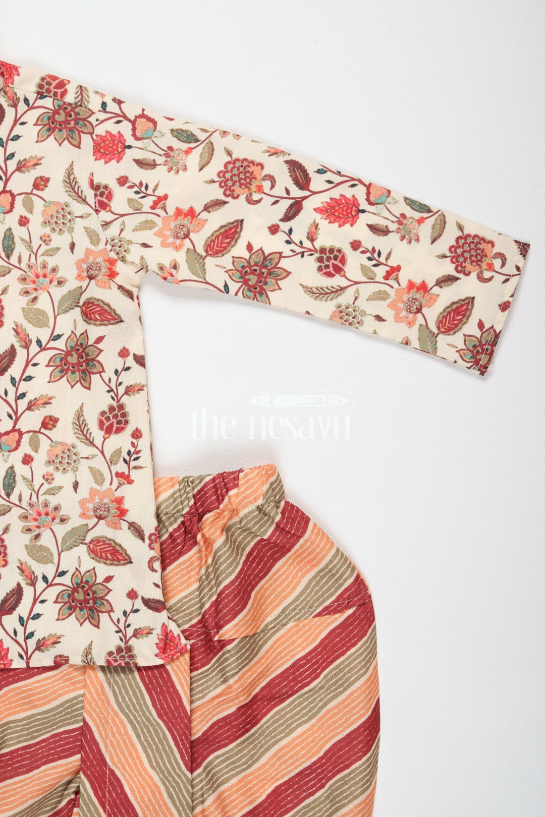 The Nesavu Boys Dothi Set Boys Multicolor Kurta and Dhoti Set with Floral Print for Cultural Events and Festive Gatherings Nesavu Nesavu Boys Floral Kurta Matching Dhoti Multicolor Festive Celebrations Special Events