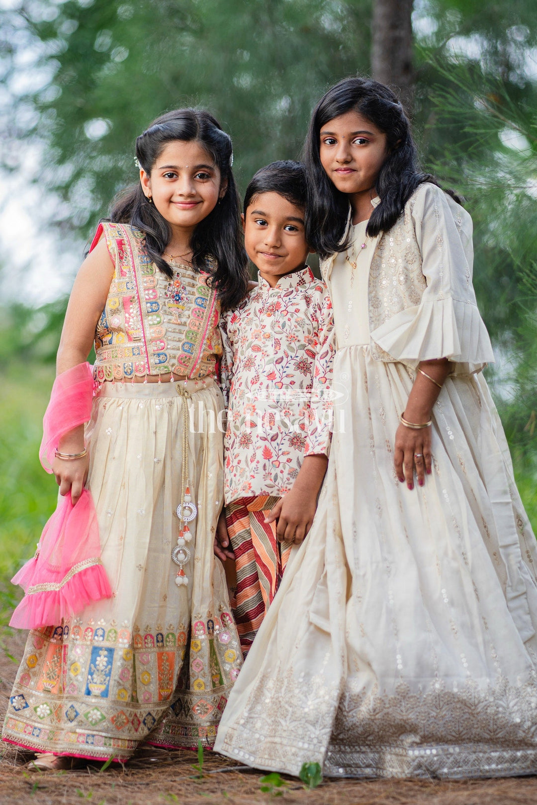The Nesavu Boys Dothi Set Boys Multicolor Kurta and Dhoti Set with Floral Print for Cultural Events and Festive Gatherings Nesavu Nesavu Boys Floral Kurta Matching Dhoti Multicolor Festive Celebrations Special Events