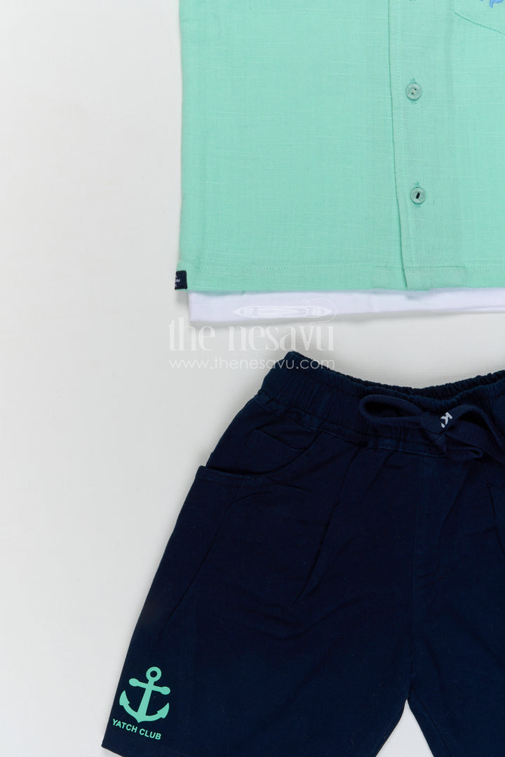 The Nesavu Boys Casual Set Boys Muslin Cotton Casual Set for Playtime and Everyday Comfort Nesavu Nesavu boys muslin cotton casual set for playtime with breathable fabric and relaxed fit summer outfit