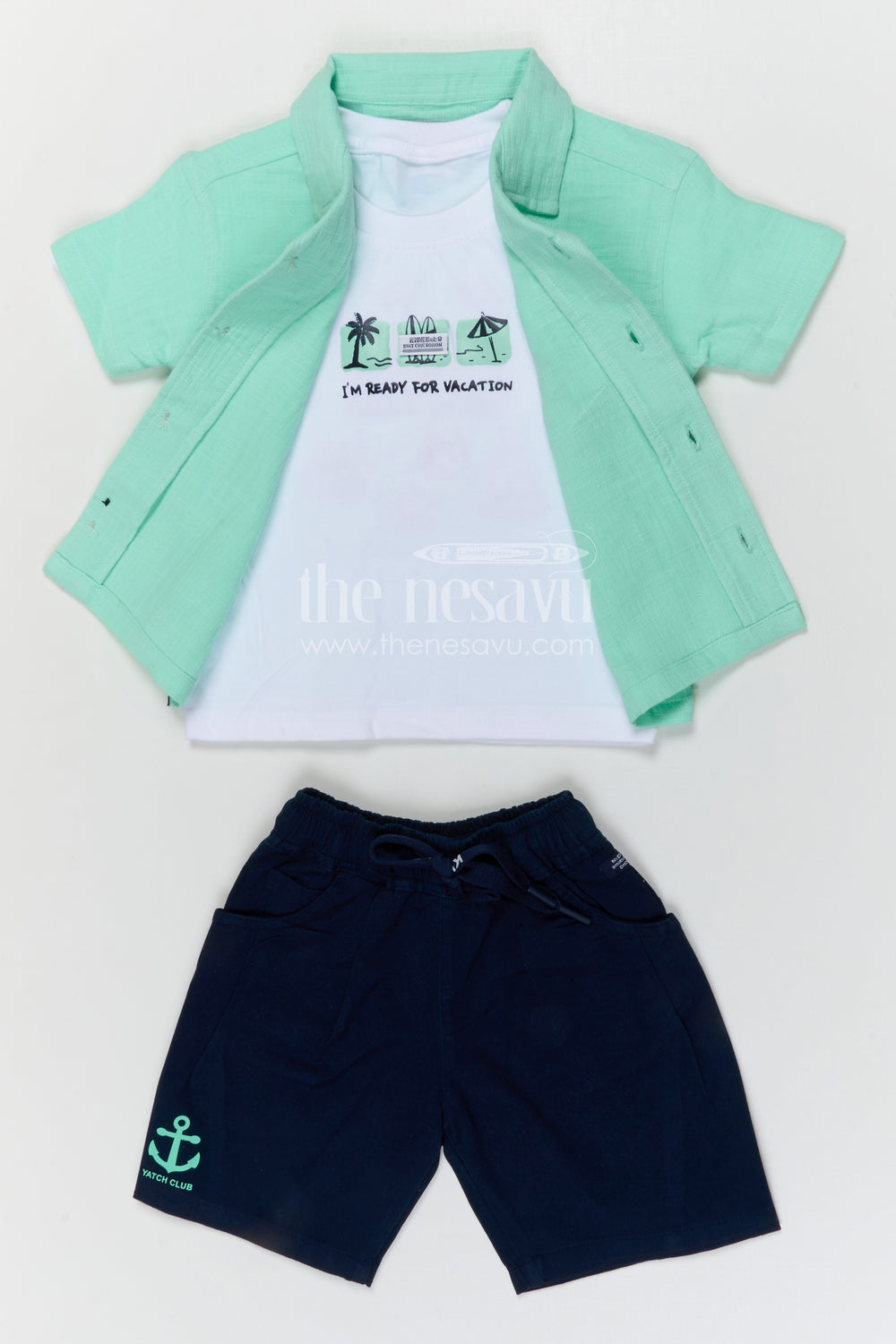 The Nesavu Boys Casual Set Boys Muslin Cotton Casual Set for Playtime and Everyday Comfort Nesavu Nesavu boys muslin cotton casual set for playtime with breathable fabric and relaxed fit summer outfit