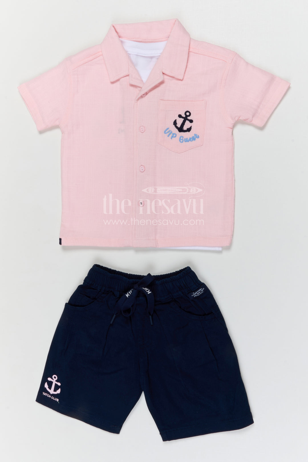 The Nesavu Boys Casual Set Boys Muslin Cotton Casual Set for Summer Outings and Daily Wear Nesavu Nesavu boys muslin cotton casual set for summer outings with breathable fabric and comfortable shorts