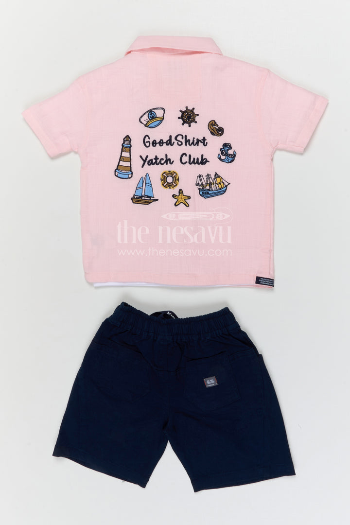 The Nesavu Boys Casual Set Boys Muslin Cotton Casual Set for Summer Outings and Daily Wear Nesavu Nesavu boys muslin cotton casual set for summer outings with breathable fabric and comfortable shorts