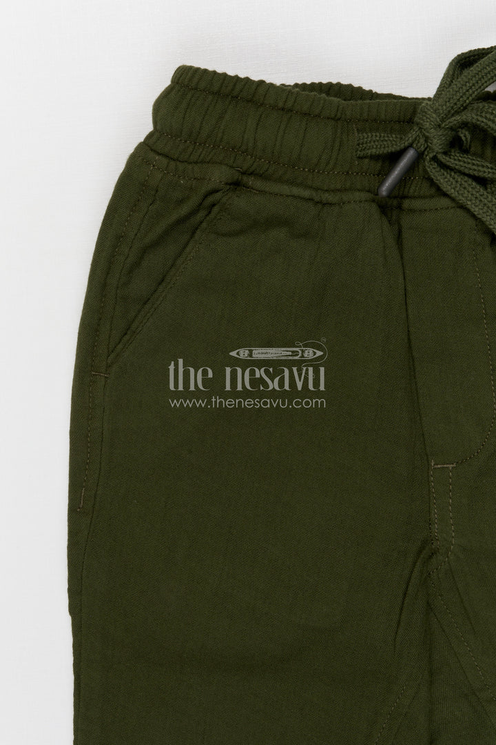 The Nesavu Boys Pant Boys Muslin Cotton Pants for Daily Comfort and Casual Outings Nesavu Nesavu boys muslin cotton pants for everyday wear breathable kids casual drawstring pants