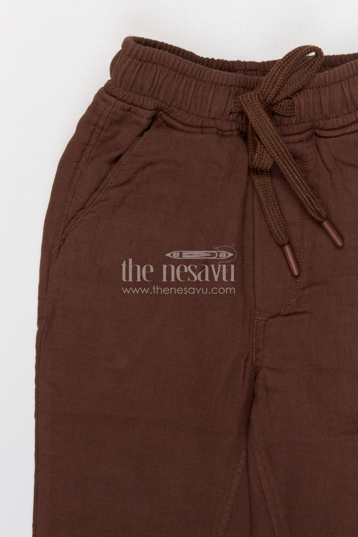The Nesavu Boys Pant Boys Muslin Cotton Pants for Everyday Comfort and Casual Wear Nesavu Nesavu boys muslin cotton pants for everyday comfort breathable kids casual drawstring pants