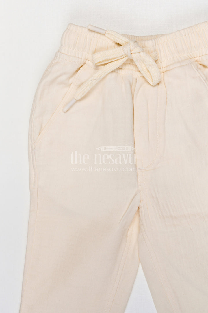 The Nesavu Boys Pant Boys Muslin Cotton Pants for Summer Outings and Relaxed Daily Wear Nesavu Nesavu boys muslin cotton pants for summer outings breathable kids casual drawstring pants