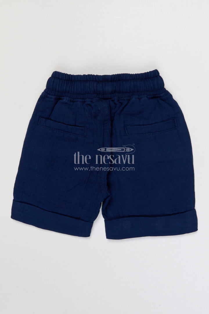 The Nesavu Boys Shorts Boys Muslin Cotton Shorts for Active Play and Everyday Comfort Nesavu Nesavu boys muslin cotton shorts for active play breathable kids drawstring summer shorts