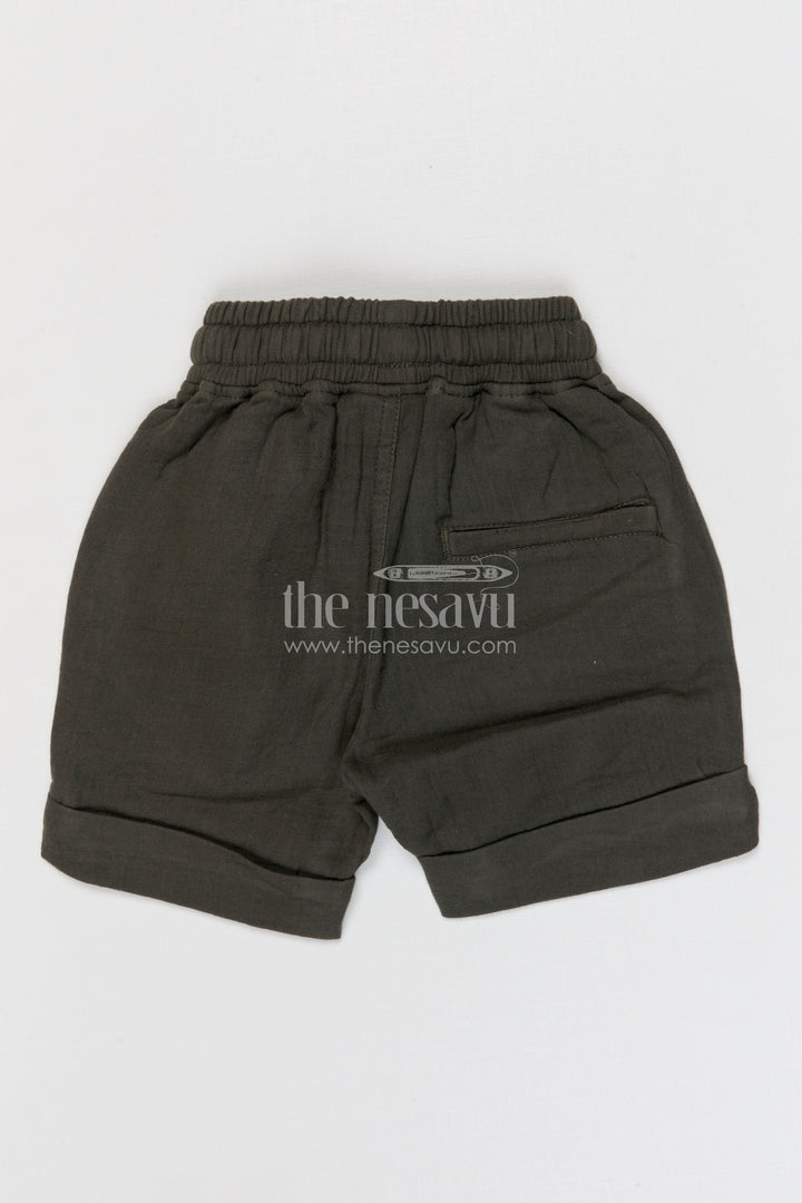 The Nesavu Boys Shorts Boys Muslin Cotton Shorts for Playground Fun and Daily Wear Nesavu Nesavu boys muslin cotton shorts for playground fun breathable kids drawstring summer shorts