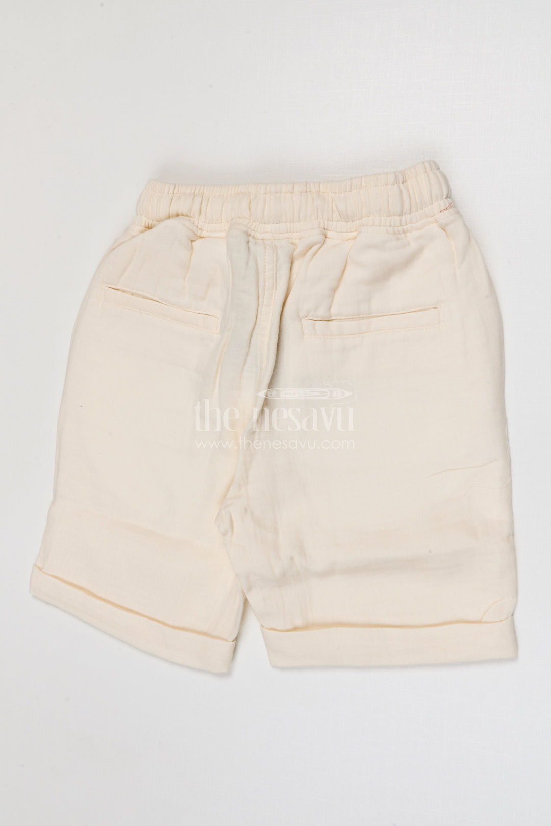 The Nesavu Boys Shorts Boys Muslin Cotton Shorts for Summer Outings and Daily Play Nesavu Nesavu boys muslin cotton shorts for summer outings breathable kids drawstring casual shorts