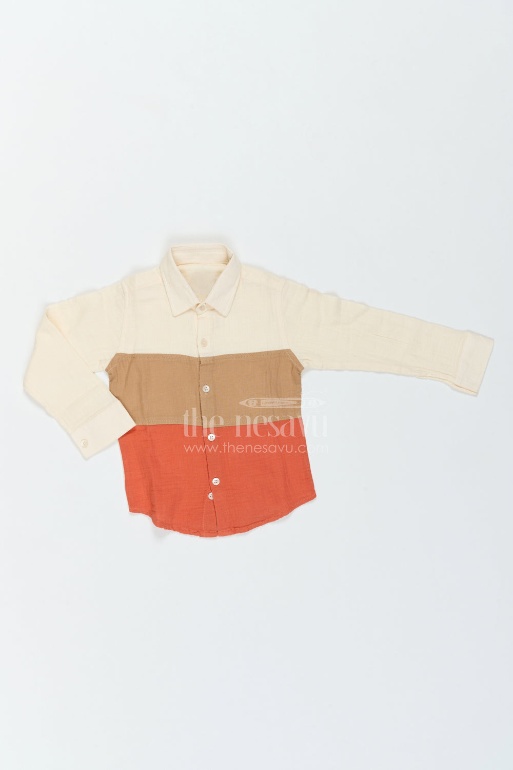 The Nesavu Boys Cotton Shirt Boys Muslin Shirt for Celebrations Family Dinners and Smart Outings Nesavu 18 (2Y) / Cream / Muslin BS539B-18 Nesavu Boys Muslin Shirt For Celebrations Family Dinners Birthdays And Polished Smart Casual Outings