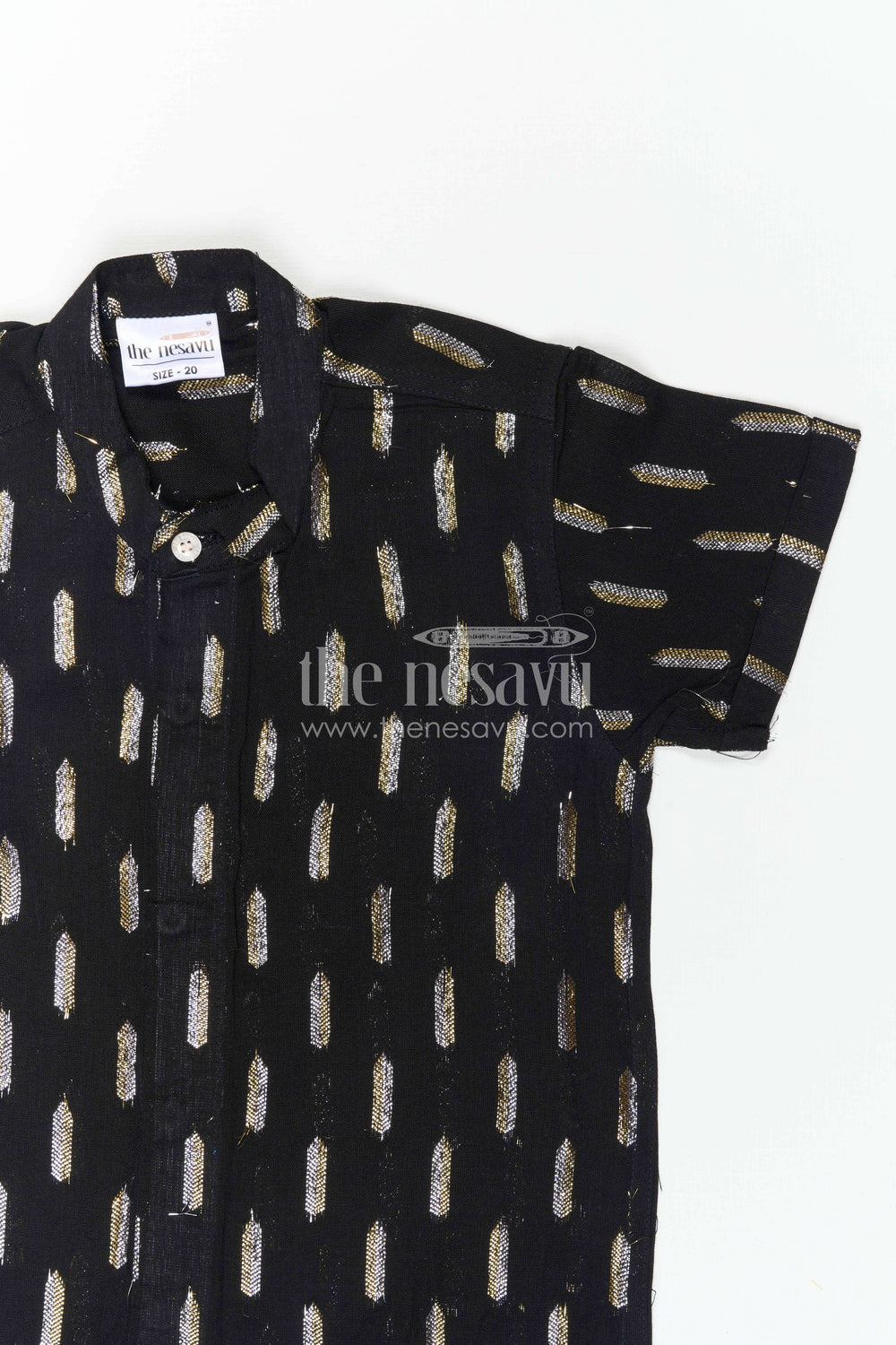 The Nesavu Boys Cotton Shirt Boys Party Shirt for Evening Functions Nesavu Nesavu Boys Party Shirt For Evening Functions With Lurex Zari Cotton And Festive Woven Shine