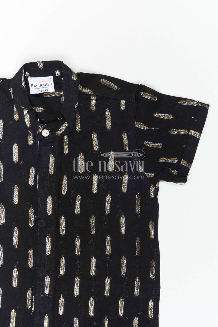 The Nesavu Boys Cotton Shirt Boys Party Shirt for Evening Functions Nesavu Nesavu Boys Party Shirt For Evening Functions With Lurex Zari Cotton And Festive Woven Shine