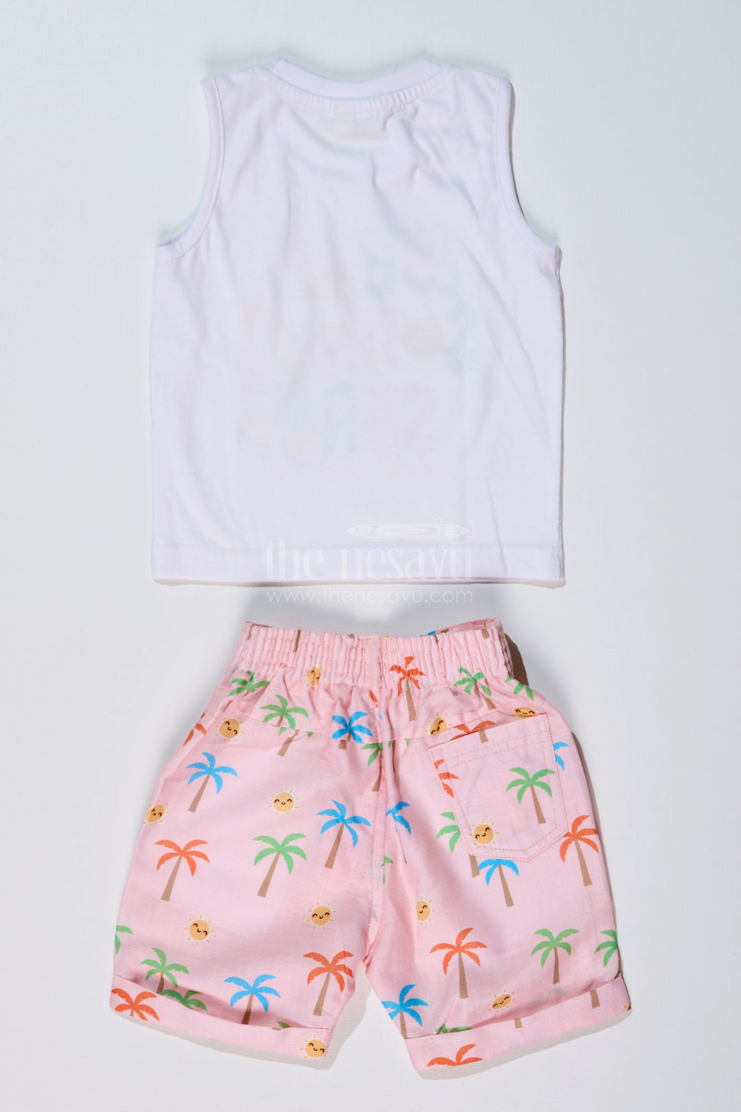 The Nesavu Boys Casual Set Boys Party Wear Casual Shirts with Tropical Printed Shorts and Surf Theme T-Shirt Nesavu Nesavu Boys Party Wear Casual Shirts Tropical Printed Shorts Surf Graphic T-Shirt