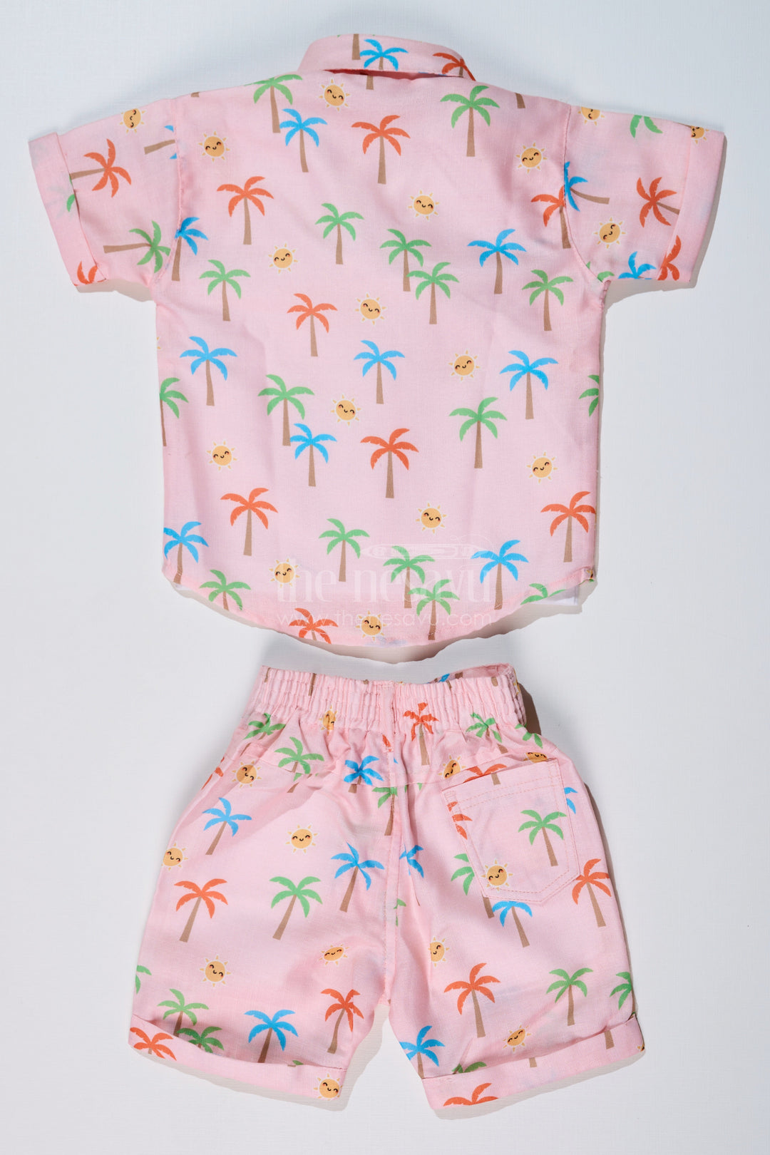 The Nesavu Boys Casual Set Boys Party Wear Casual Shirts with Tropical Printed Shorts and Surf Theme T-Shirt Nesavu Nesavu Boys Party Wear Casual Shirts Tropical Printed Shorts Surf Graphic T-Shirt