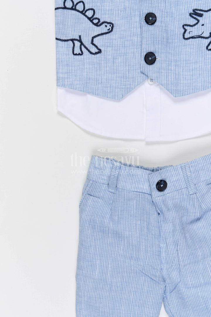 The Nesavu Boys Jacket Sets Boys Party Wear Jacket Set for Birthdays and Celebrations Nesavu Nesavu boys cotton embroidered jacket set for birthday parties celebrations and special occasions