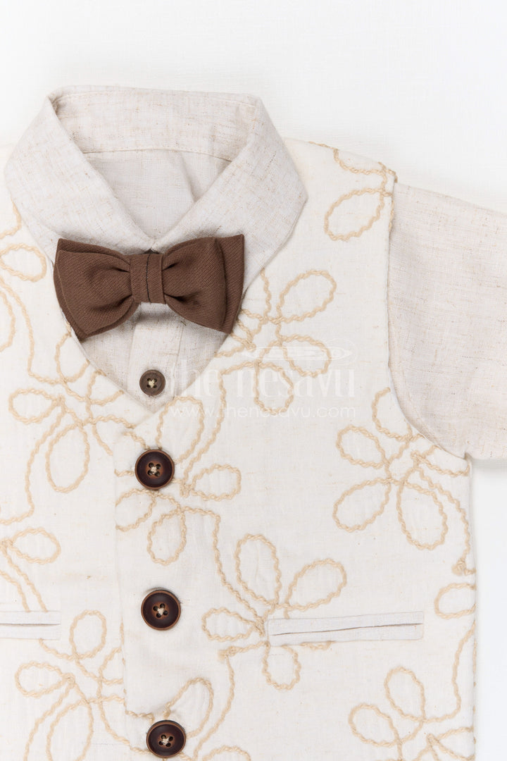 The Nesavu Boys Jacket Sets Boys Party Wear Jacket Set for Birthdays and Family Celebrations Nesavu Nesavu boys cotton embroidered jacket set for birthday parties festive celebrations and family occasions