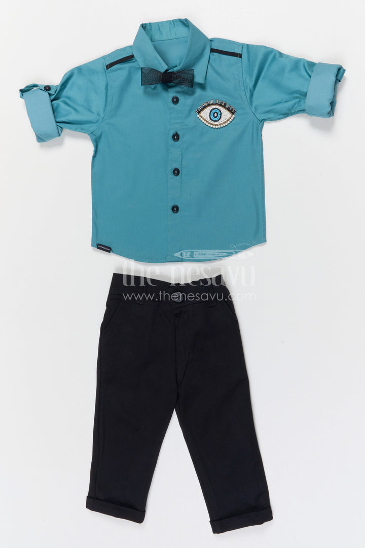 The Nesavu Boys Casual Set Boys Party Wear Shirt and Pant Set for Birthdays and Celebrations Nesavu Nesavu boys satin shirt and lycra pant set for birthday parties festive celebrations and special occasions