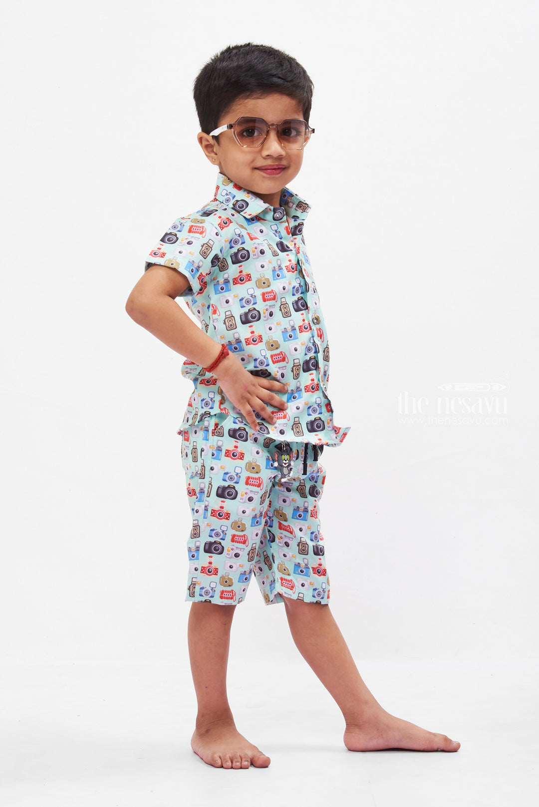 The Nesavu Boys Casual Set Boys Playful Robots Printed Co-ord Set: Comfortable and Stylish Casual Wear Nesavu Boys Playful Robots Printed Co-ord Set | Comfortable and Casual Wear | The Nesavu