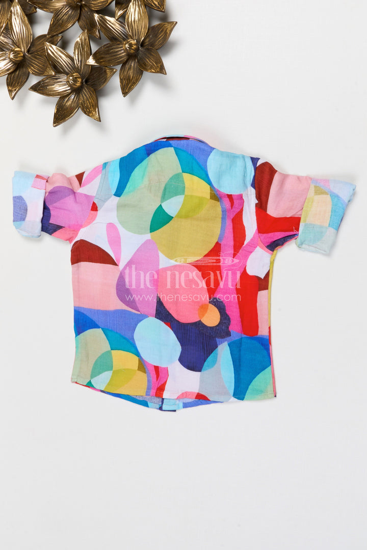 The Nesavu Boys Cotton Shirt Boys Printed Cotton Shirt for Festive Outings and Special Occasions Nesavu Nesavu boys printed cotton shirt for festive outings muslin cotton digital print kids shirt