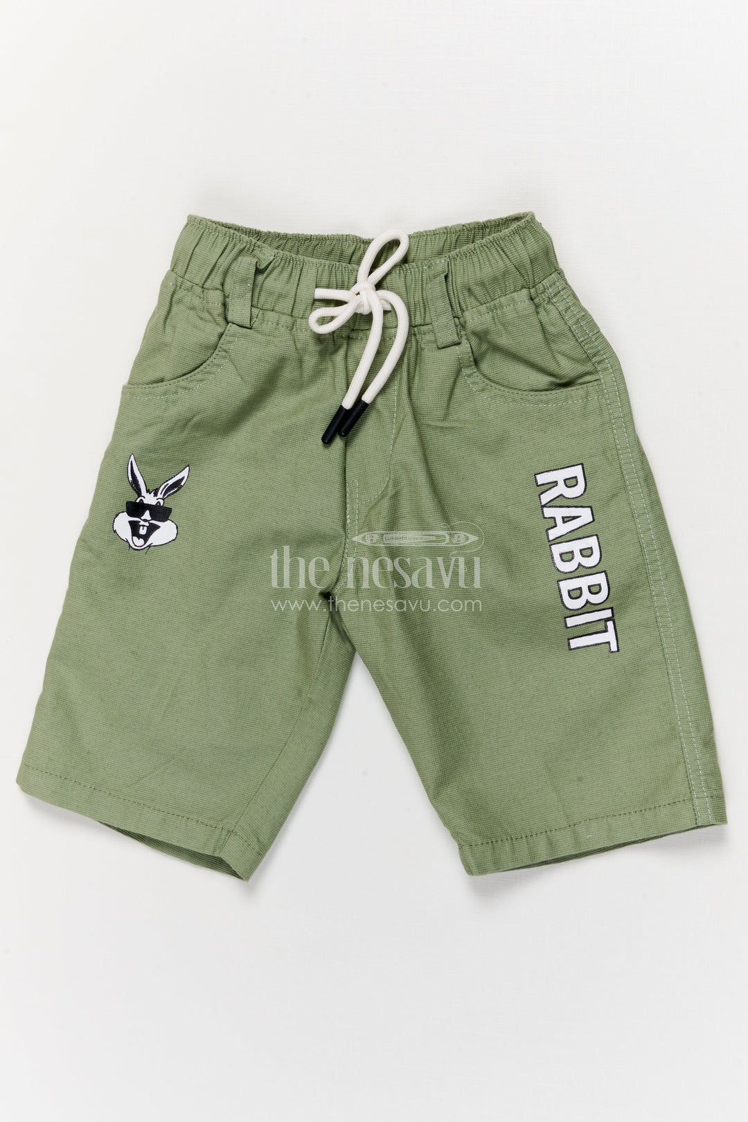 The Nesavu Boys Shorts Boys Printed Cotton Shorts with Playful Design and Drawstring Waist Nesavu 14 (6M) / Green / Cotton BWS066F-14 Printed cotton boys shorts with elastic fit and graphic design