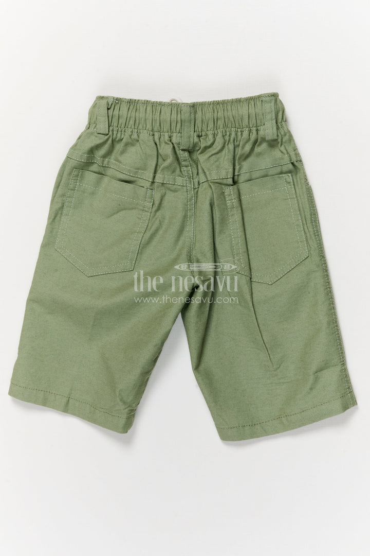 The Nesavu Boys Shorts Boys Printed Cotton Shorts with Playful Design and Drawstring Waist Nesavu Printed cotton boys shorts with elastic fit and graphic design