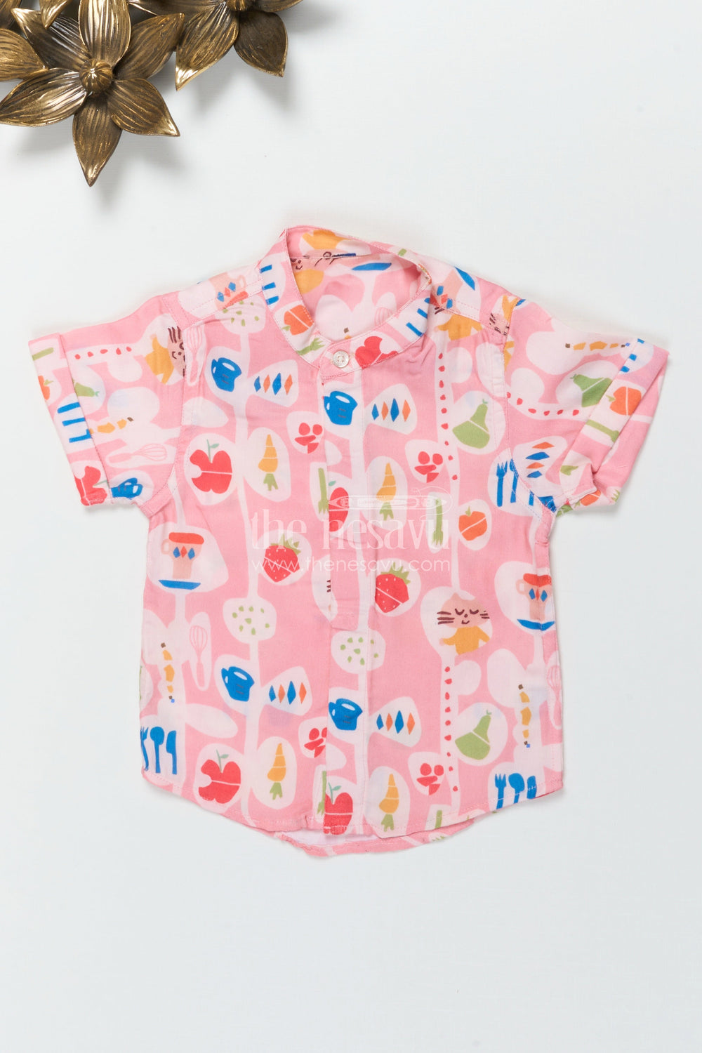 The Nesavu Boys Linen Shirt Boys Printed Linen Shirt for Everyday Fun and Creative Dressing Nesavu 16 (1Y) / Multicolor BS379A-16 Nesavu boys printed linen blend shirt with quirky digital design for casual and creative days