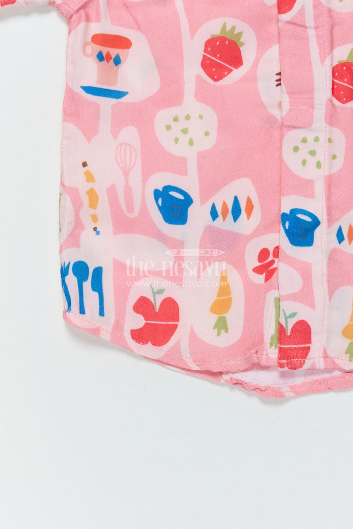 The Nesavu Boys Linen Shirt Boys Printed Linen Shirt for Everyday Fun and Creative Dressing Nesavu Nesavu boys printed linen blend shirt with quirky digital design for casual and creative days