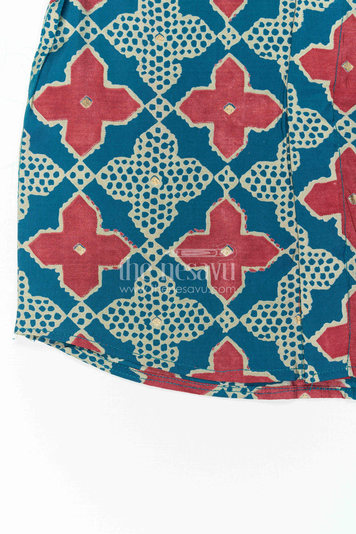 The Nesavu Boys Cotton Shirt Boys Printed Shirt for Festive Holiday Outings Nesavu Nesavu Boys Printed Shirt For Festive Holiday Outings With Viscose Modal Cotton Comfort