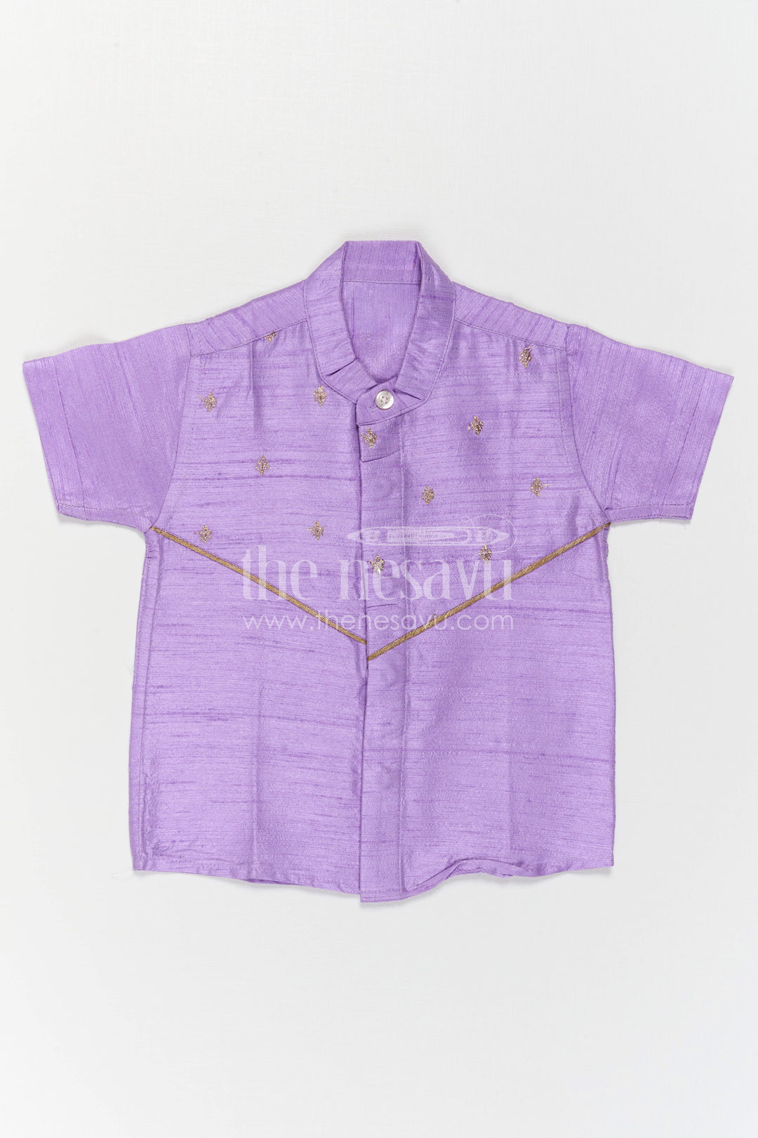 The Nesavu Boys Silk Shirt Boys Raw Silk Party Shirt for Traditional Events and Celebrations Nesavu Nesavu Boys Raw Silk Party Shirt For Festive Wear And Traditional Functions Short Sleeve Outfit